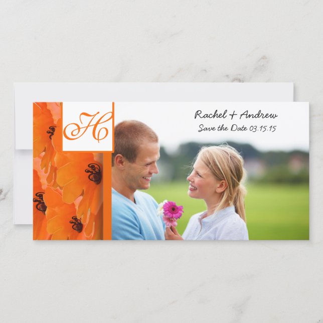 Orange Poppy Save the Date (Vorderseite)