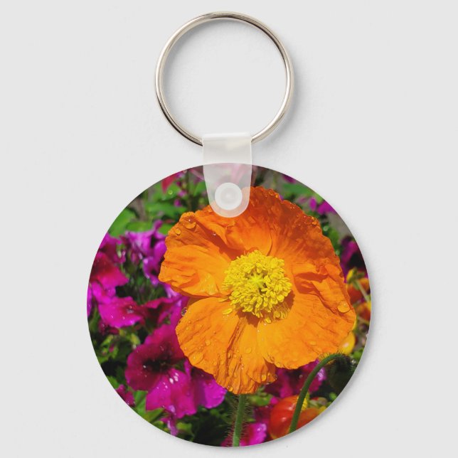 Orange Poppy Schlüsselanhänger (Vorderseite)