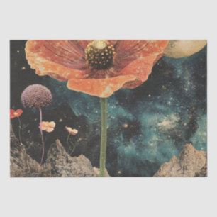 Orange Poppy Under Moonlight Seidenpapier