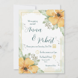 Orange Poppy Watercolor Florals Wedding Einladung