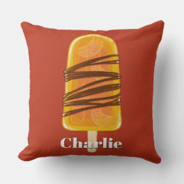 Orange Popsicle individuelle Name & color throw pi Kissen