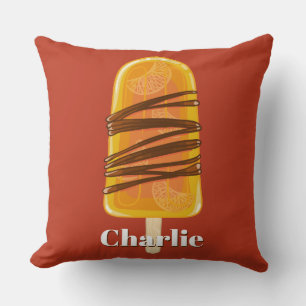 Orange Popsicle individuelle Name & color throw pi Kissen