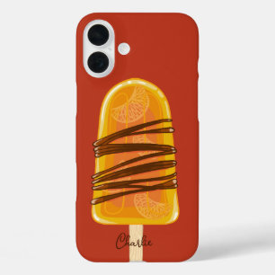 Orange Popsim individuelle Name iPhone 16 Plus Hülle