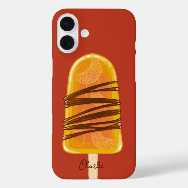 Orange Popsim individuelle Name Case-Mate iPhone Hülle (Rückseite)