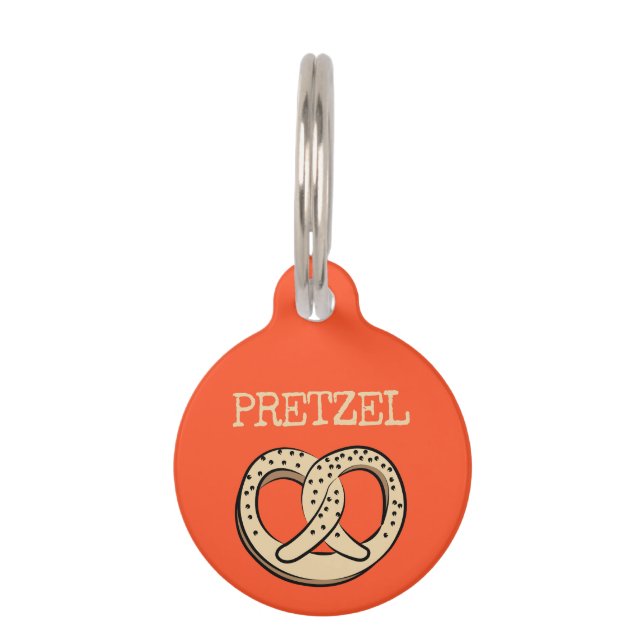 Orange Pretzel Pet Haustiermarke (Vorderseite)