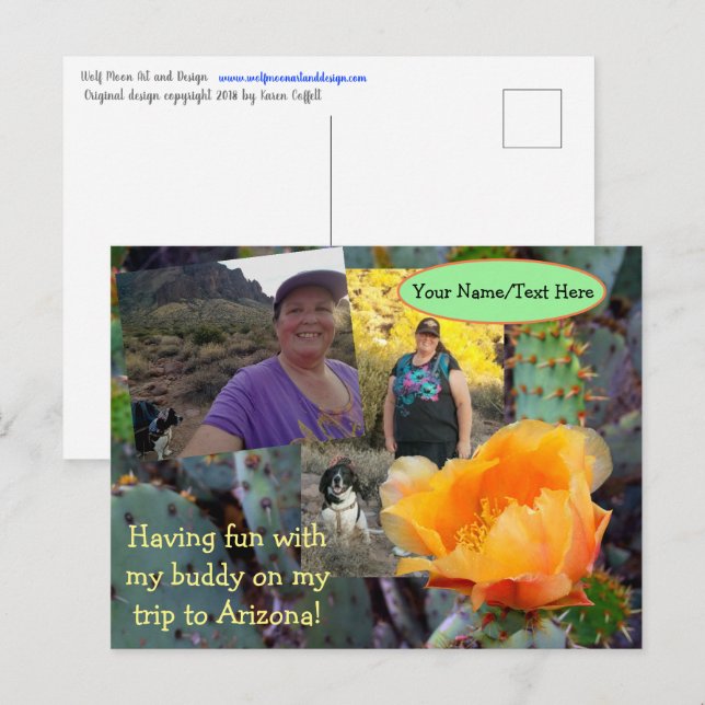 Orange Prickly Pear Cactus Blume Arizona Postkarte (Vorne/Hinten)