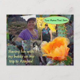 Orange Prickly Pear Cactus Blume Arizona Postkarte