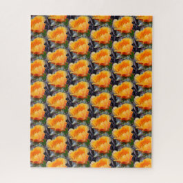 Orange Prickly Pear Cactus Blume Pattern Puzzle