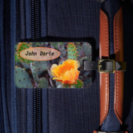 Orange Prickly Pear Opuntia Cactus Blume Foto Gepäckanhänger