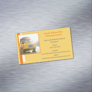 Orange Private Yellow School Busfahrer Magnetische Visitenkarte