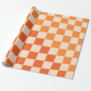 Orange-Prüfmuster für Warp-Karo Geschenkpapier