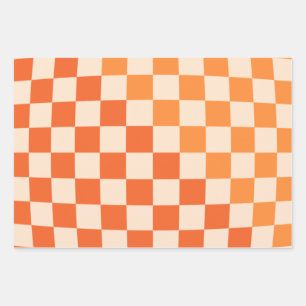 Orange-Prüfmuster für Warp-Karo Geschenkpapier Set