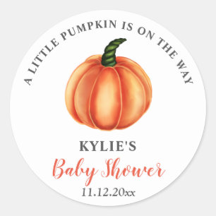 Orange Pumpkin   Babydusche Runder Aufkleber