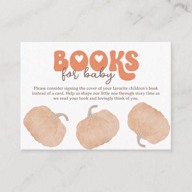 Orange Pumpkin Books for Baby Enclosure Card Begleitkarte (Vorderseite)