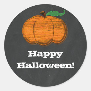 Orange Pumpkin Chalkboard Halloween Gefallen Runder Aufkleber