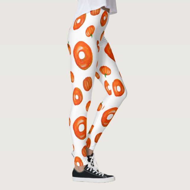 Orange Pumpkin Donuts Grafische Leggings (Rechts)