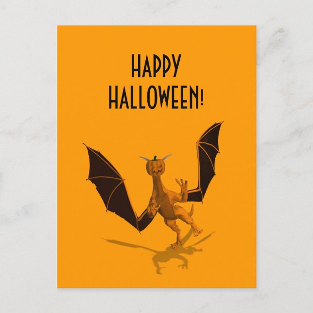 Orange Pumpkin Dragon Postkarte (Vorderseite)