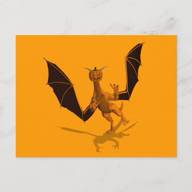 Orange Pumpkin Dragon Postkarte (Vorderseite)