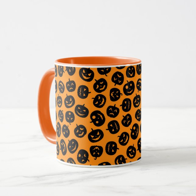 Orange Pumpkin Elegant Vintag Halloween Tasse (Vorderseite Links)