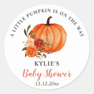 Orange Pumpkin Erntedank   Babydusche Runder Aufkleber