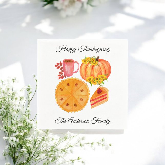 Orange Pumpkin Erntedank Friendsgiving Dinner Serviette (Von Creator hochgeladen)