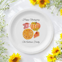 Orange Pumpkin Erntedank Spice Latte Pappteller