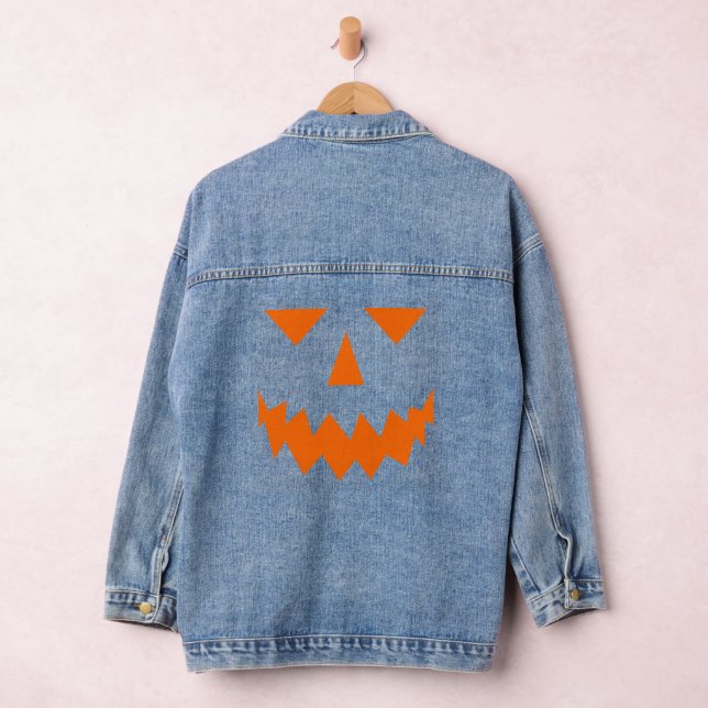 Orange Pumpkin Face Denim Jacket Jeansjacke (Hangar)