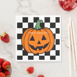 Orange Pumpkin Face Paper Napkin Serviette
