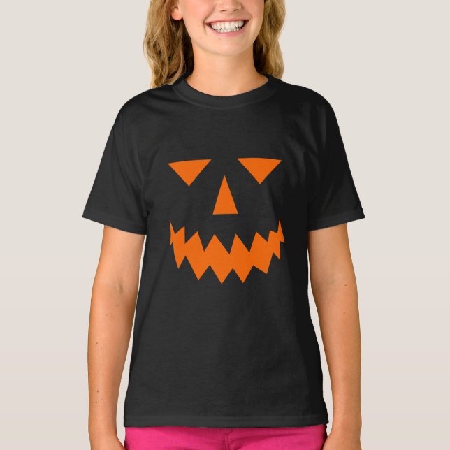 Orange Pumpkin Face T - Shirt (Child) (Vorderseite)