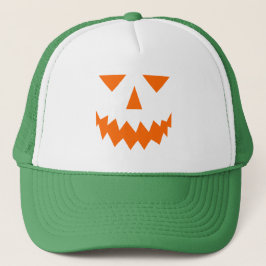 Orange Pumpkin Face Trucker Hat Truckerkappe