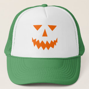 Orange Pumpkin Face Trucker Hat Truckerkappe