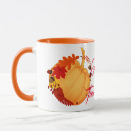 Orange Pumpkin Fall Maple Foliage Erntedank Spaß Tasse
