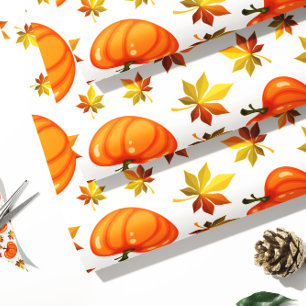 Orange Pumpkin Gift Wrap Autumn Gift Wrap Geschenkpapier