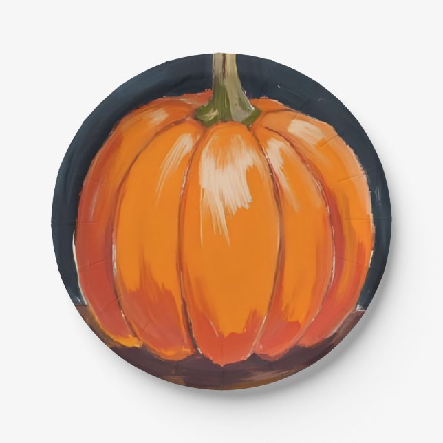 Orange Pumpkin Halloween Erntedank Pappteller