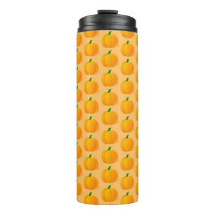 Orange Pumpkin Halloween Pattern Thermosbecher