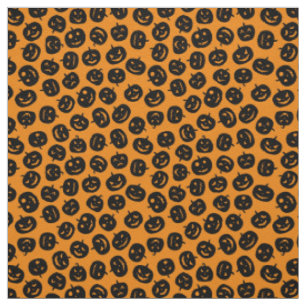 Orange Pumpkin Happy Halloween Modernes Fabric Stoff