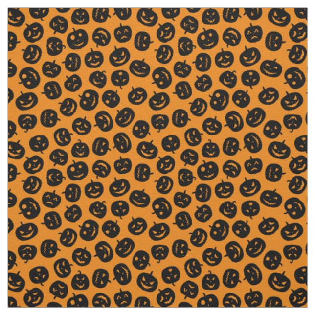 Orange Pumpkin Happy Halloween Modernes Fabric Stoff (Muster)
