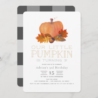 Orange Pumpkin Herbstlaubs Geburtstag Einladung