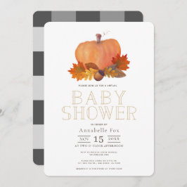Orange Pumpkin Herbstlaubs Virtual Baby Dusche Einladung