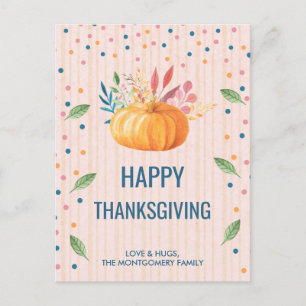 Orange Pumpkin Imitats Confetti Happy Thanksgiving Feiertagspostkarte