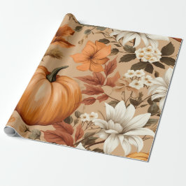 Orange Pumpkin ist auf dem Weg Autumn Baby Shower Geschenkpapier