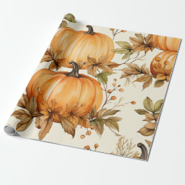 Orange Pumpkin ist auf dem Weg Autumn Baby Shower Geschenkpapier