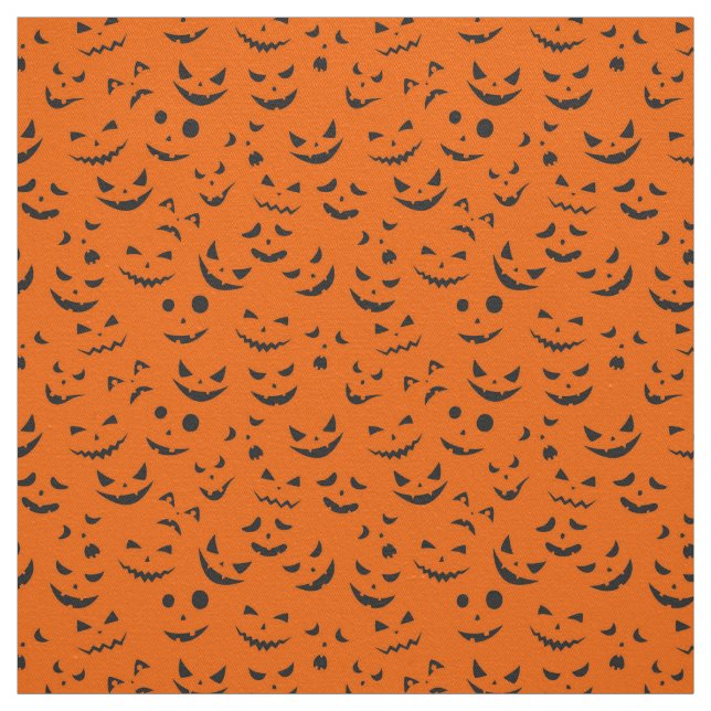 Orange Pumpkin lächelt glücklich Halloween Moderne Stoff (Muster)