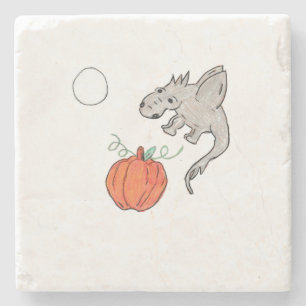 Orange Pumpkin mit Dragon Steinuntersetzer