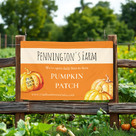 Orange Pumpkin Patch Farm Banner