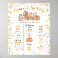 Orange Pumpkin Patch Herbst erstes Geburtstagszeic