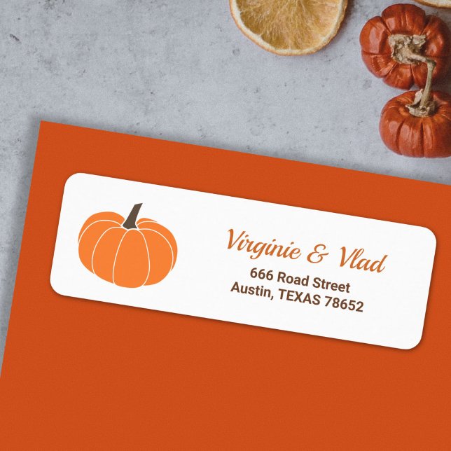 Orange Pumpkin-Rücksendeadresse (Orange Pumpkin return address label)