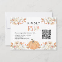 Orange Pumpkin Rustic 1. Geburtstag Rsvp Card