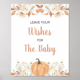Orange Pumpkin Rustikale Blumenwünsche zum Baby-Ze Poster