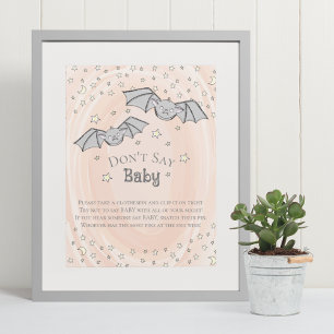 Orange Pumpkin Say Baby Shower Game nicht Poster